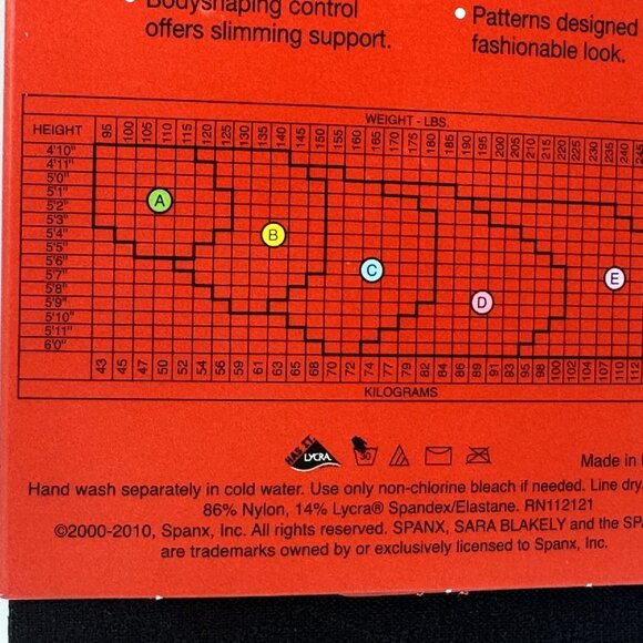 SPANX by Sara Blakely Tight-End Tights Black Diamond Foil (951), Size B - Picture 4 of 5